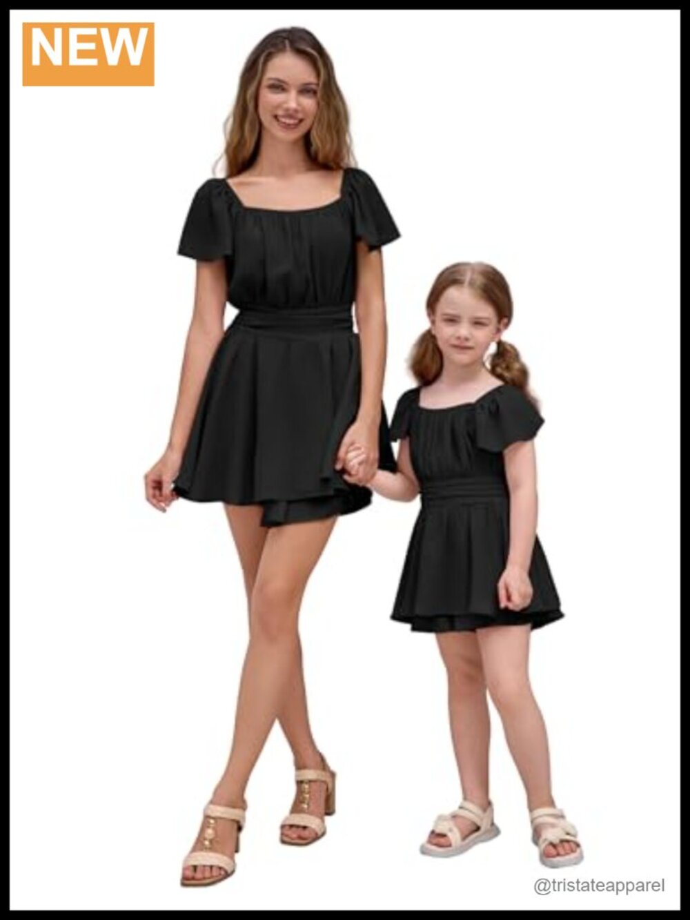 Boho Mommy and Me Romper Dress Bowknot Tie Back Jumpsuit Shorts Summer Outfit